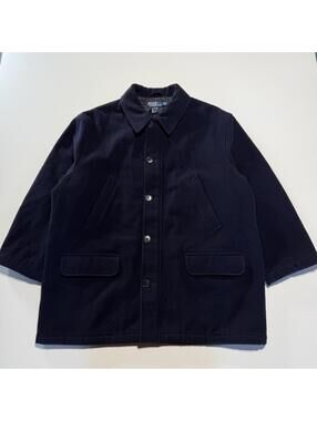 polo ralph lauren wool full zip buttonup trench coat mens XL